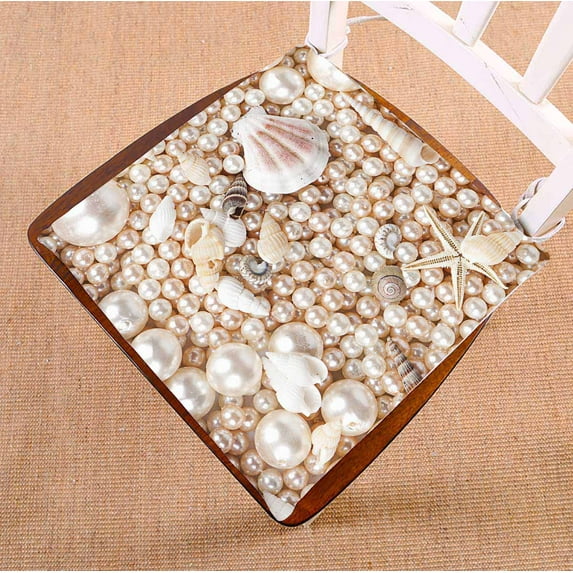 PKQWTM pearls sea shells Chair Pads Chair Mat Seat Cushion Chair Cushion Floor Cushion Size 16x16 inches