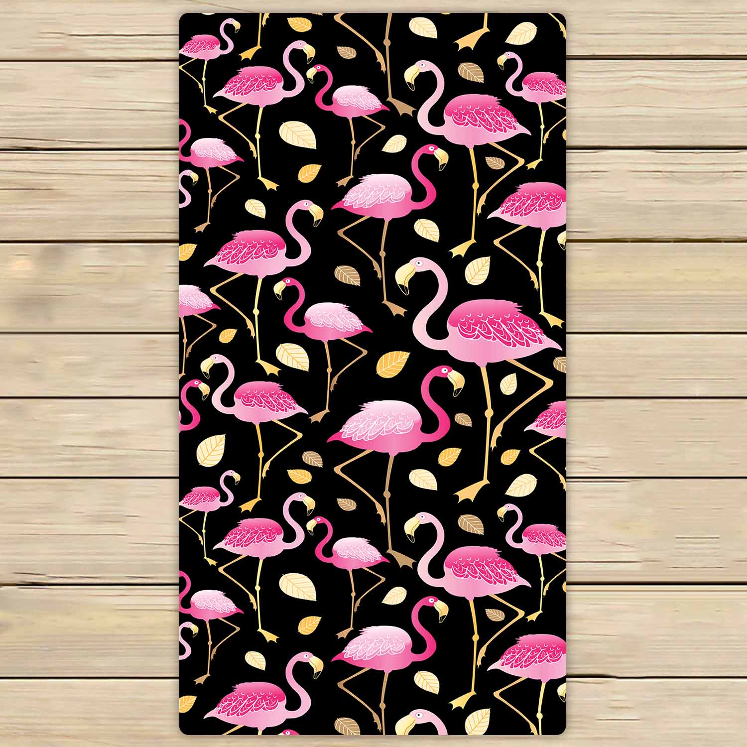 PKQWTM pink flamingos black Microfiber Bath Towels Bathroom Body Shower Towel Size 30x56 Inches