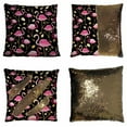 thumbnail image 1 of PKQWTM pink flamingos black Reversible Mermaid Cushion Cover Home Decor Sequin Pillow Case Size 18x18 inches, 1 of 2