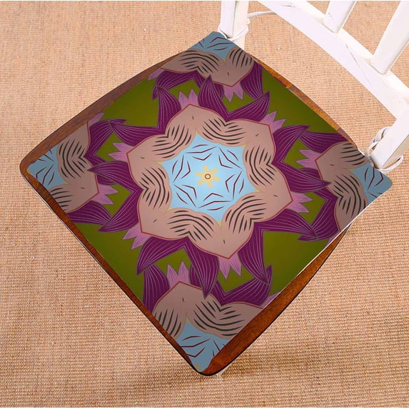 PKQWTM pink purple green colors emblem monogram frame Chair Pads Chair Mat Seat Cushion Chair Cushion Floor Cushion Size 20x20 inches