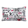 thumbnail image 1 of PKQWTM red valentine heart and wishes text Bed Decor Pillow Cases Zippered Cushion Cover Size 20x30 Inches, 1 of 1
