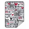 thumbnail image 1 of PKQWTM red valentine heart and wishes text Blanket Crystal Velvet Throw Bed Blanket 58x80 inches, 1 of 1