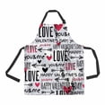 thumbnail image 1 of PKQWTM red valentine heart and wishes text Unisex Adjustable Bib Apron with Pockets for Commercial Restaurant and Home Kitchen Use, 1 of 2