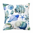 thumbnail image 1 of PKQWTM sea ocean shells coral crab wallpaper Bed Decor Pillow Cases Zippered Cushion Cover Size 16x16 Inches, 1 of 1