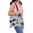 thumbnail image 1 of PKQWTM sea shell sea gull sketch white Canvas Shoulder Bags Handbags Tote Bags Shopping Bag, 1 of 2