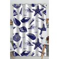 thumbnail image 1 of PKQWTM sea shell sea gull sketch white Practical heat insulation Shading Window Curtain Size 52(W) x 84(H) inches(One Piece), 1 of 1