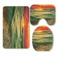 thumbnail image 1 of PKQWTM sea sunset 3 Piece Bathroom Rugs Set Bath Rug Contour Mat and Toilet Lid Cover, 1 of 2