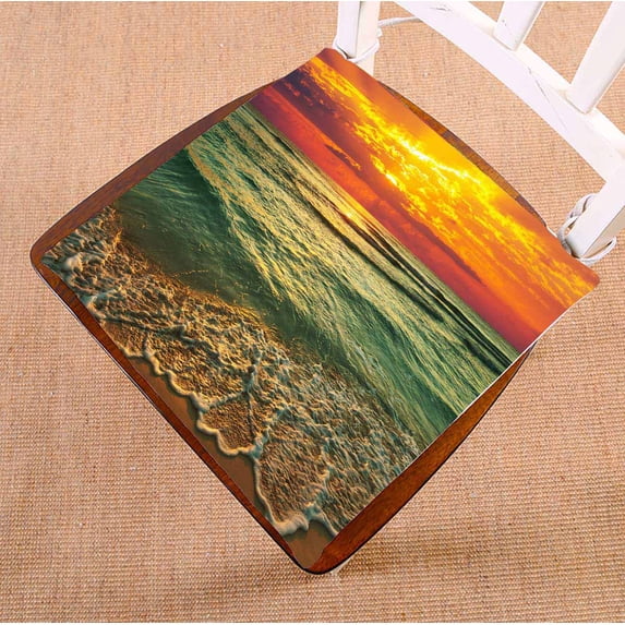 PKQWTM sea sunset Chair Pads Chair Mat Seat Cushion Chair Cushion Floor Cushion Size 18x18 inches
