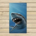 thumbnail image 1 of PKQWTM shark Microfiber Bath Towels Bathroom Body Shower Towel Size 16x28 Inches, 1 of 1
