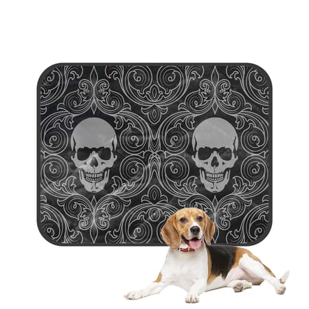 PKQWTM skulls Pet Dog Cat Bed Pee Pads Mat Cushion Potty Dogs Blankets Crate Bed Kennel 36x48 inch