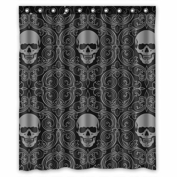 PKQWTM skulls WaterProof Polyester Fabric Shower Curtain Size 60x72 Inches