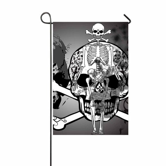 PKQWTM skulls art dead Yard Decor Home Garden Flag Size 12x18 Inches
