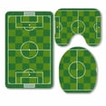 thumbnail image 1 of PKQWTM soccer field football 3 Piece Bathroom Rugs Set Bath Rug Contour Mat and Toilet Lid Cover, 1 of 2