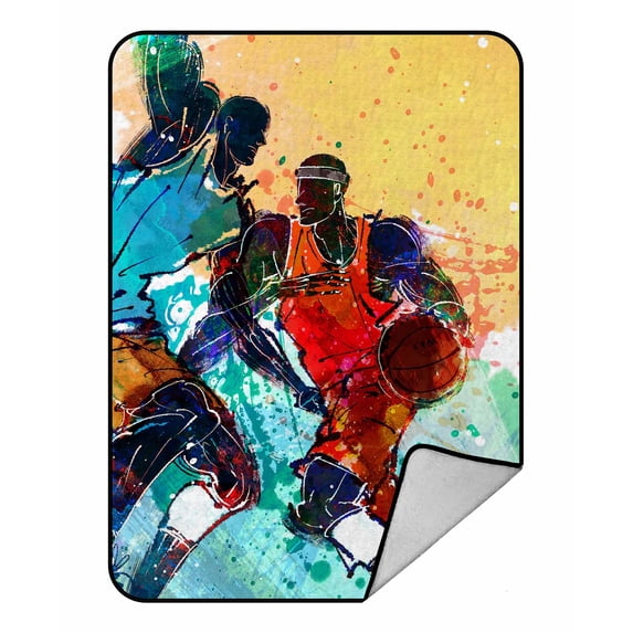 PKQWTM sports basketball Blanket Crystal Velvet Throw Bed Blanket 58x80 inches