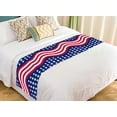 thumbnail image 1 of PKQWTM stars stripes american colors Bed Runner Bedroom Bedding Decor Bedding Scarf Size 20x95 inches, 1 of 1