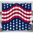 thumbnail image 1 of PKQWTM stars stripes american colors Practical heat insulation Shading Window Curtain Size 52(W) x 84(H) inches(Two Piece), 1 of 1