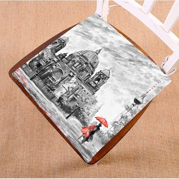 PKQWTM street view of Berlin Chair Pads Chair Mat Seat Cushion Chair Cushion Floor Cushion Size 18x18 inches