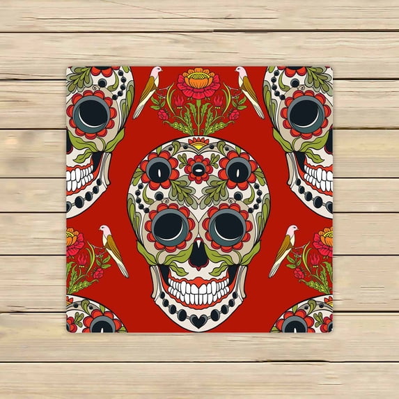 PKQWTM sugar skull floral patter Microfiber Bath Towels Bathroom Body Shower Towel Size 13x13 Inches