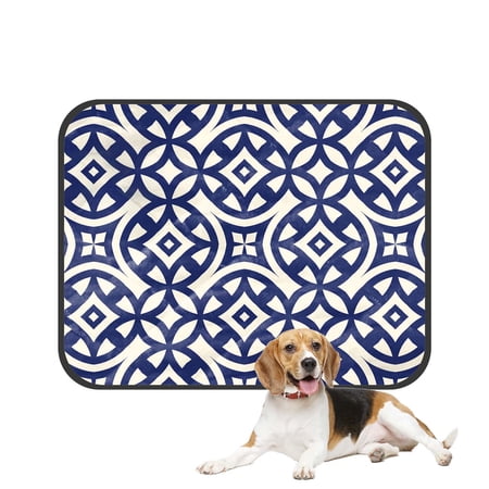 PKQWTM symmetric geometric ornament color Pet Dog Cat Bed Pee Pads Mat Cushion Potty Dogs Blankets Crate Bed Kennel 36x48 inch
