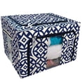 thumbnail image 1 of PKQWTM symmetric geometric ornament color Storage Bag Clear Window Storage Bins Boxes Large Capacity Foldable Stackable Organizer With Steel Metal Frame For Bedding,Clothes,Closets, Bedrooms, 1 of 3