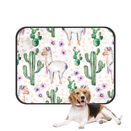 PKQWTM texture cactus plants flowers Pet Dog Cat Bed Pee Pads Mat Cushion Potty Dogs Blankets Crate Bed Kennel 20x24 inch