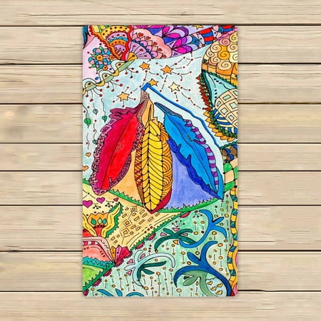 PKQWTM three feathers pencil and marker Microfiber Bath Towels Bathroom Body Shower Towel Size 16x28 Inches