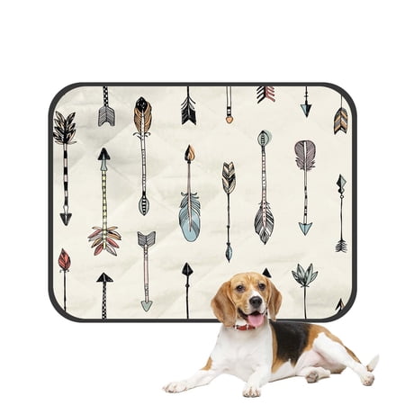 PKQWTM tribal arrows Pet Dog Cat Bed Pee Pads Mat Cushion Potty Dogs Blankets Crate Bed Kennel 25x30 inch
