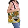 thumbnail image 1 of PKQWTM tropical palm leaves bananas coconuts pineapples Canvas Shoulder Bags Handbags Tote Bags Shopping Bag, 1 of 2
