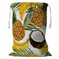 thumbnail image 1 of PKQWTM tropical palm leaves bananas coconuts pineapples Storage Basket Laundry Bag with Drawstring Size 24x32 Inch, 1 of 3