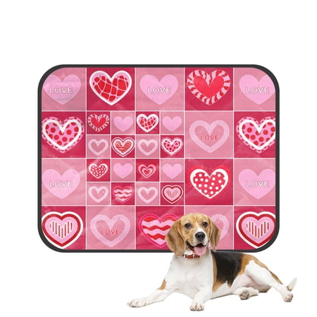 PKQWTM valentine pattern Pet Dog Cat Bed Pee Pads Mat Cushion Potty Dogs Blankets Crate Bed Kennel 25x30 inch