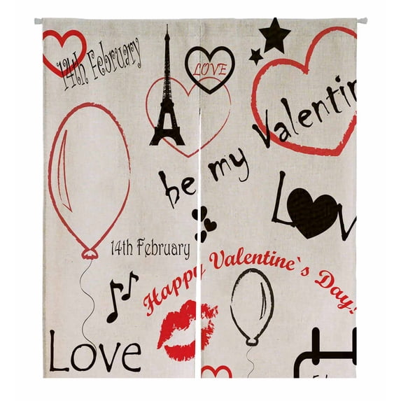 PKQWTM valentine's day Door Curtain Window Cover Home Decor Hanging Curtain Size 105x120 CM