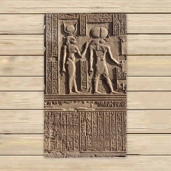 PKQWTM vintage Egypt Microfiber Bath Towels Bathroom Body Shower Towel Size 16x28 Inches