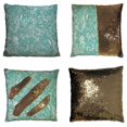 thumbnail image 1 of PKQWTM vintage background brown baroque pattern Reversible Mermaid Cushion Cover Home Decor Sequin Pillow Case Size 20x20 inches, 1 of 2