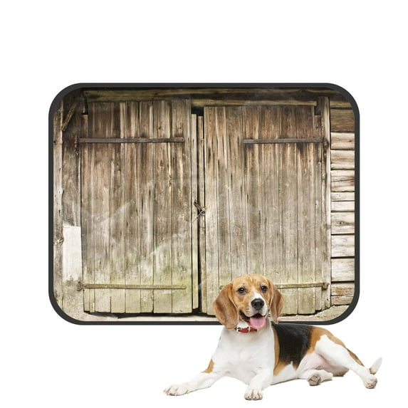 PKQWTM vintage brown wooden door locked Pet Dog Cat Bed Pee Pads Mat Cushion Potty Dogs Blankets Crate Bed Kennel 20x24 inch