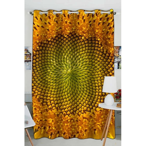 PKQWTM warm sunflower Practical heat insulation Shading Window Curtain Size 52(W) x 84(H) inches(One Piece)