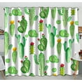 thumbnail image 1 of PKQWTM watercolor cactus cacti Practical heat insulation Shading Window Curtain Size 52(W) x 84(H) inches(Two Piece), 1 of 1