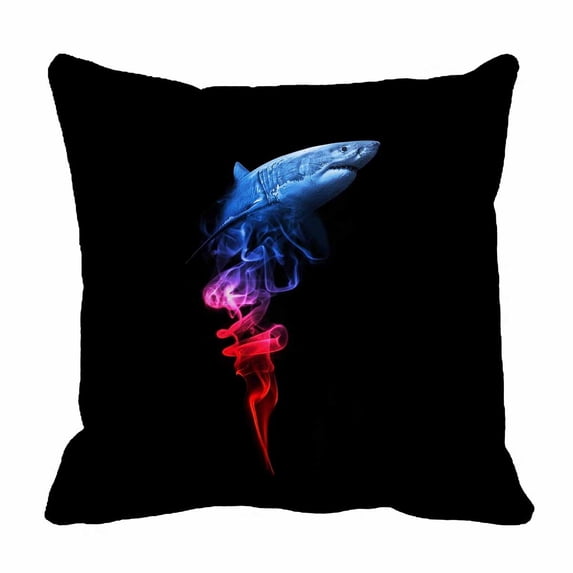 PKQWTM white shark animal kingdom water wildlife red Bed Decor Pillow Cases Zippered Cushion Cover Size 20x20 Inches