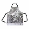 thumbnail image 1 of PKQWTM winter forest Unisex Adjustable Bib Apron with Pockets for Commercial Restaurant and Home Kitchen Use, 1 of 2