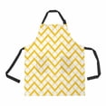 thumbnail image 1 of PKQWTM yellow overlaying zigzag Unisex Adjustable Bib Apron with Pockets for Commercial Restaurant and Home Kitchen Use, 1 of 2