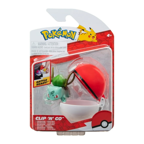 Pokemon Clip ‘N’ Go Bulbasaur and Poke Ball - Includes 2 inch Battle Figure and Poke Ball Accessory