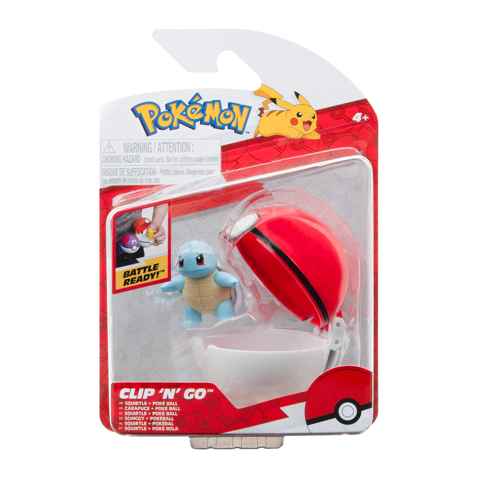 Pokemon Clip ‘N’ Go Squirtle and Poke Ball - Includes 2 inch Battle Figure and Poke Ball Accessory