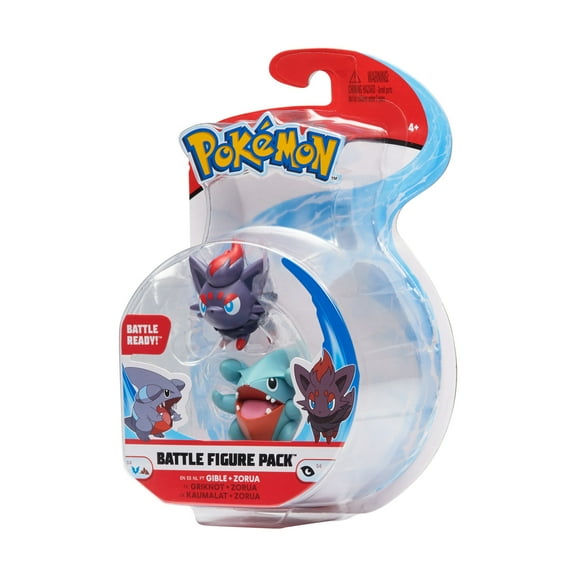 Pokemon Battle Figure 2 Pack - 2 inch Gible and Zorua Battle Figures