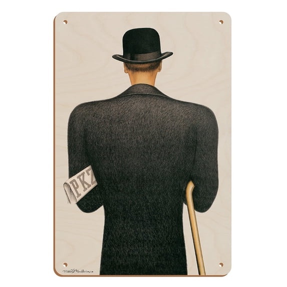 PKZ (Paul Kehl Zurich) - Men's Clothing Company - Vintage Advertising Poster by Niklaus Stoecklin c.1934 - 8 x 12 inch Vintage Wood Art Sign