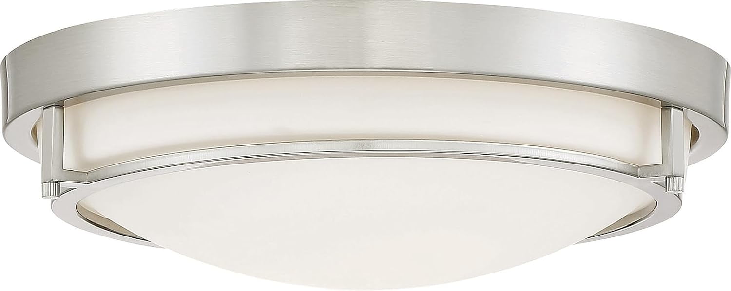PL0082BN Transitional 2 Light 13 inch Brushed Nickel Flush Mount ...