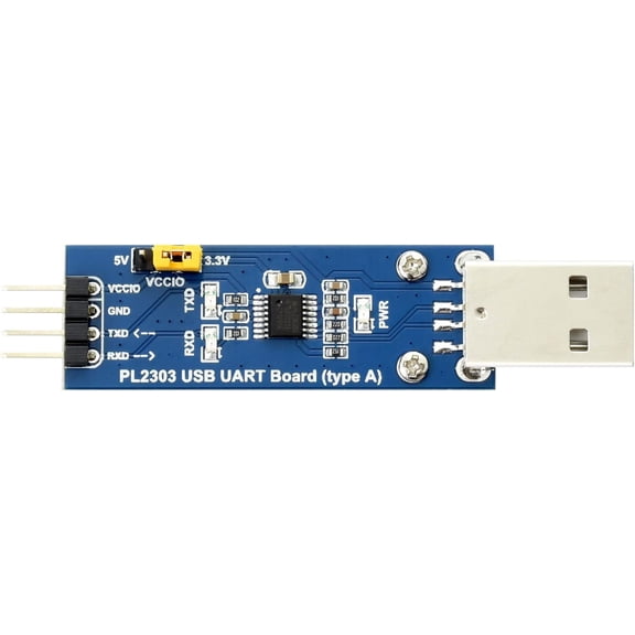 PL2303 USB to UART (TTL) Communication Module V2 USB-A Connector Compatible with 1.8V/2.5V/3.3V/5V Logic Level Supports Windows XP/7/8/10/11/