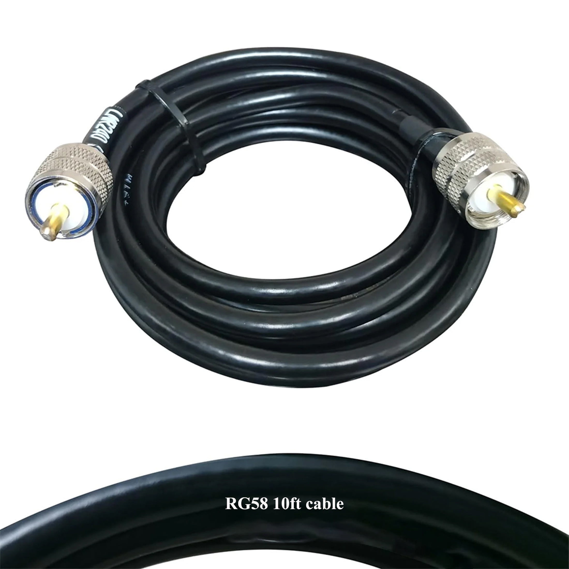 PL259 Coaxial Cable, 10ft UHF Male to UHF Male Cable for Antenna, CB Radio, Ham Radio, Diamonds Antenna, Scanner Discone