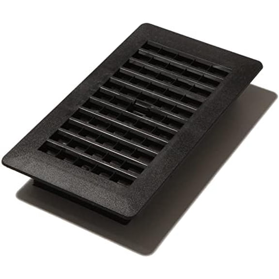 PL408-BLK 4-Inch by 8-Inch Plastic Floor Register, Black