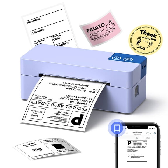 PL50E Wireless Thermal Label Printer, 4x6 Shipping Label Maker for Small Business, 203DPI High Speed Direct Thermal Printer, Inkless Portable Label Printer for Shipping Packages