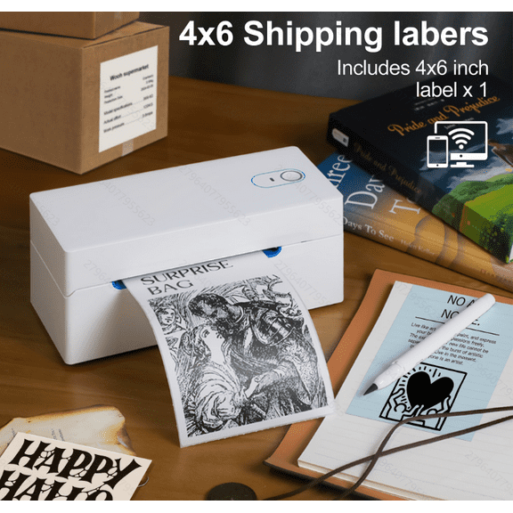 PL70EB Portable Desktop Wireless Label PrinterSuitable for HomeOffice express printingInk or Toner-free Supports Android, iPhoneWindows Systems includes Printing Paper