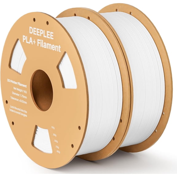 PLA+ 1.75mm 3D Printer Filament, PLA Plus with Dimensional Accuracy +/- 0.02mm, Higher Strength and Toughness, Neatly Wound, No Clogging, Fits for Most FDM 3D Printers, 2KG White